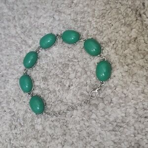 Green large stone bracelet
